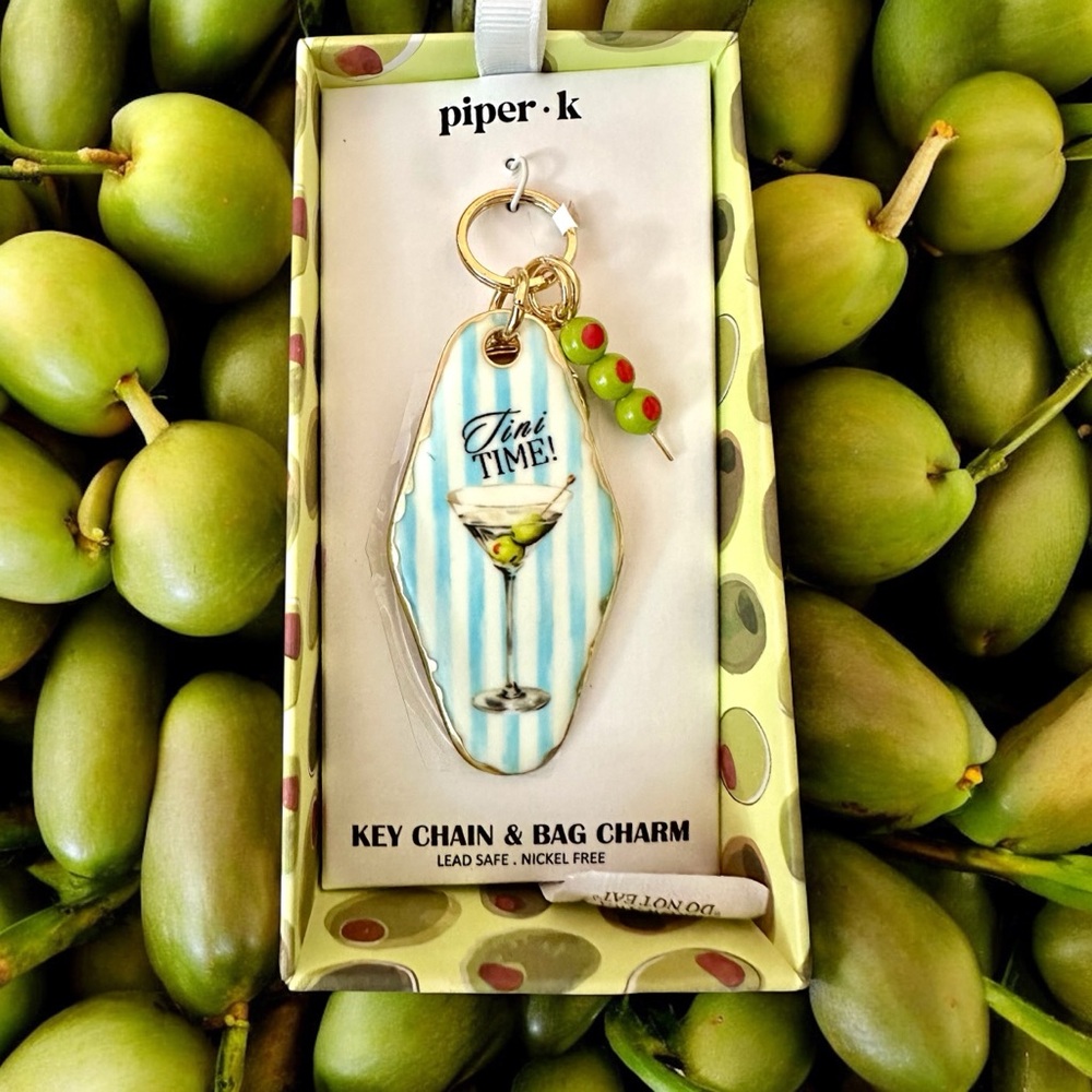 Piper-K Martini Key Chain and‎ Bag Charm New In Box Giftable